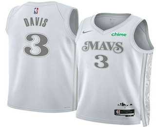 Mens Dallas Mavericks #3 Anthony Davis White 2025 City Edition Stitched Jersey Dzhi